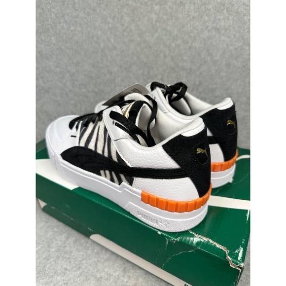 PUMA Cali Sport W. Cats‎ Womens Sneakers White Black Zebra Orange Shoes Size 11 - Picture 3 of 8